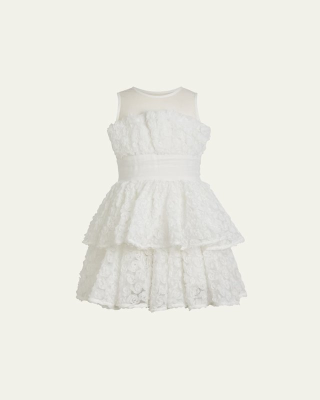 Girl's Rosette Mini Tulle Dress, Size 4-16